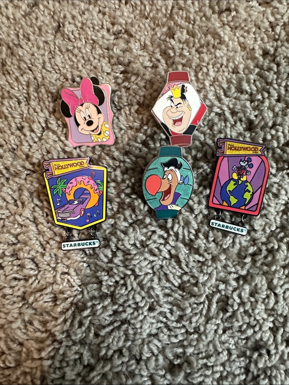 Disney pins,  Kids Collectible Pins - Pink, Purple, Teal & Red